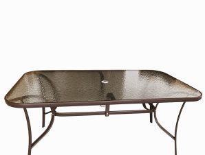 Τραπέζι Μεταλλικό Selena Καφέ 160x90x72cm