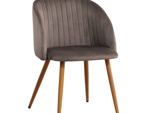 Καρέκλα KINGFISHER Σκούρο Γκρι Βελούδο/Μέταλλο/Ξύλο 54x55x83cm