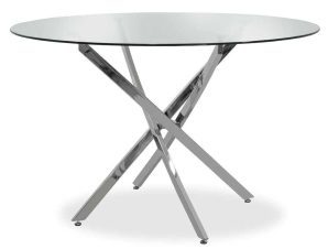Τραπέζι Στρόγγυλο Steve 029-000030 Διαφανές Φ120×74.5cm