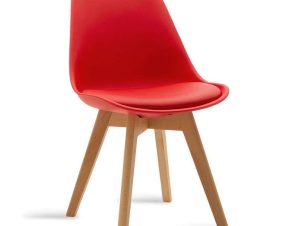 Καρέκλα Gaston 029-000050 Red – Natural Σετ 2τμχ