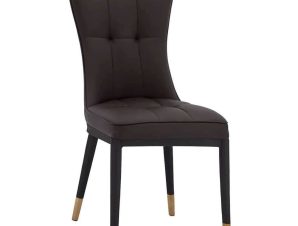 Καρέκλα Sammy HM8722.12 46x54x95Υcm Brown-Black Σετ 6τμχ